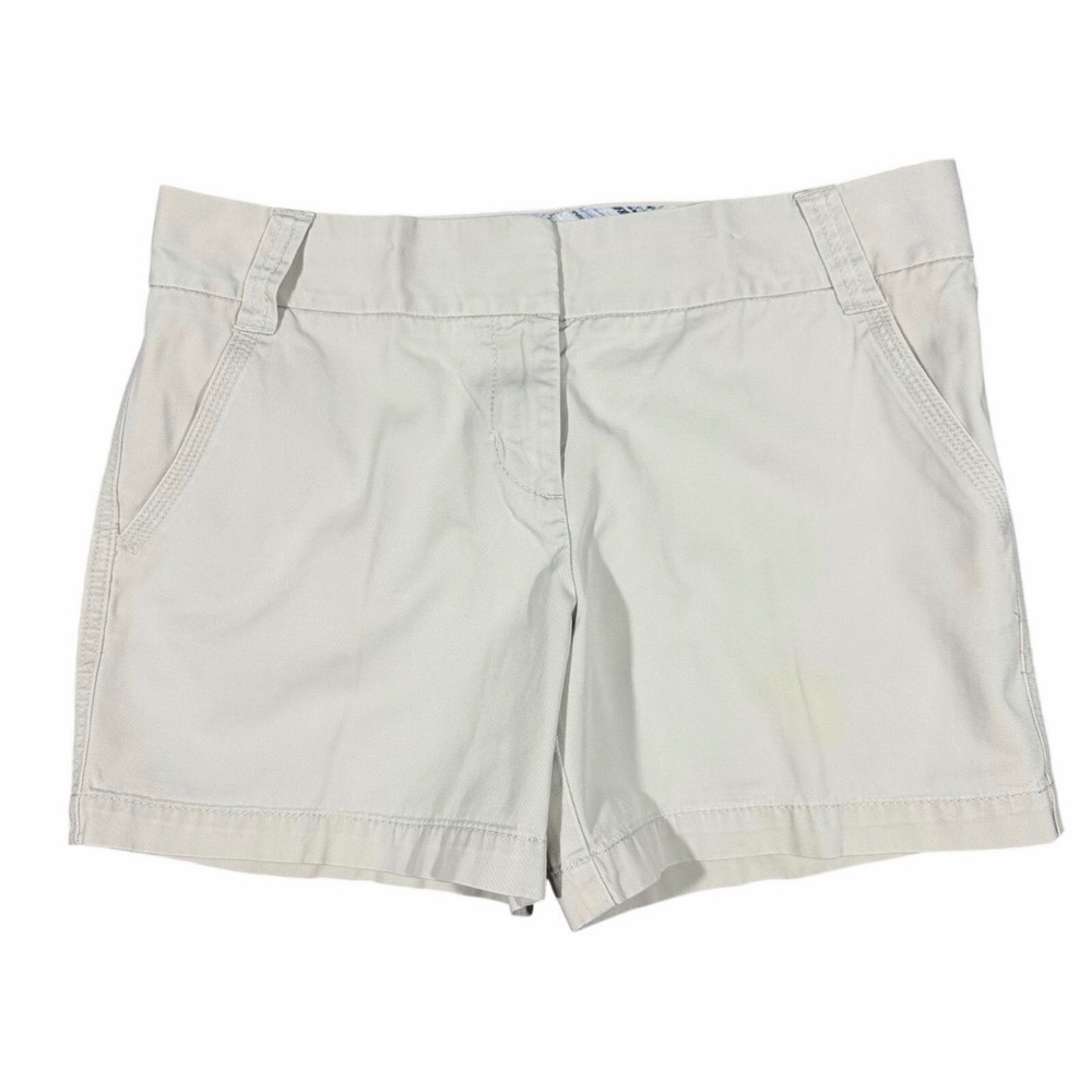 J.Crew Womens Classic Twill Chino Shorts City Fit Khaki Beige Size 6 Cotton